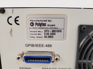 Thumbnail image of 2 x Polytec OFV 056 Vibrometer Scanning Heads W/ OFV 3001S Controller and PCs