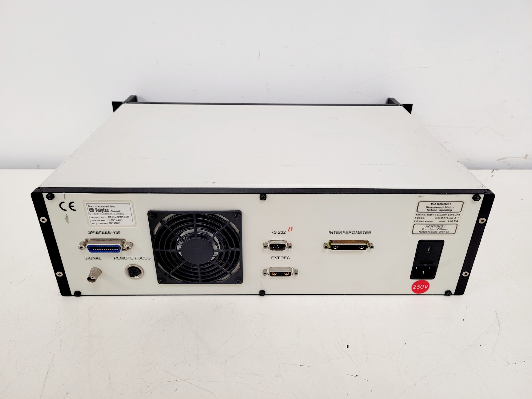 Image of 2 x Polytec OFV 056 Vibrometer Scanning Heads W/ OFV 3001S Controller and PCs