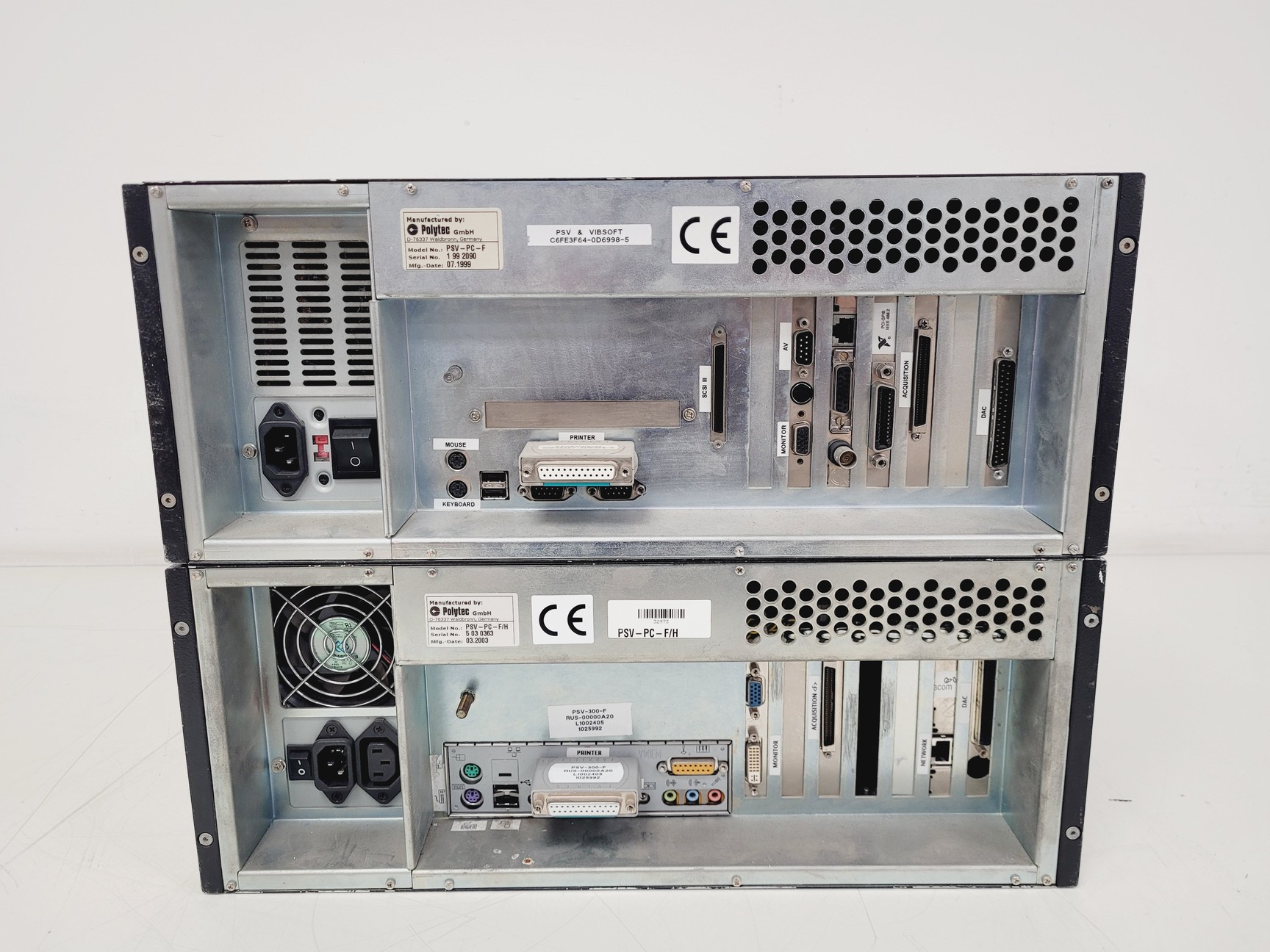Image of 2 x Polytec OFV 056 Vibrometer Scanning Heads W/ OFV 3001S Controller and PCs