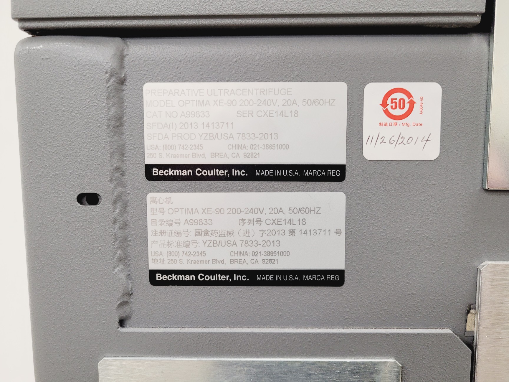 Image of Beckman Coulter Optima XE-90 Ultracentrifuge 