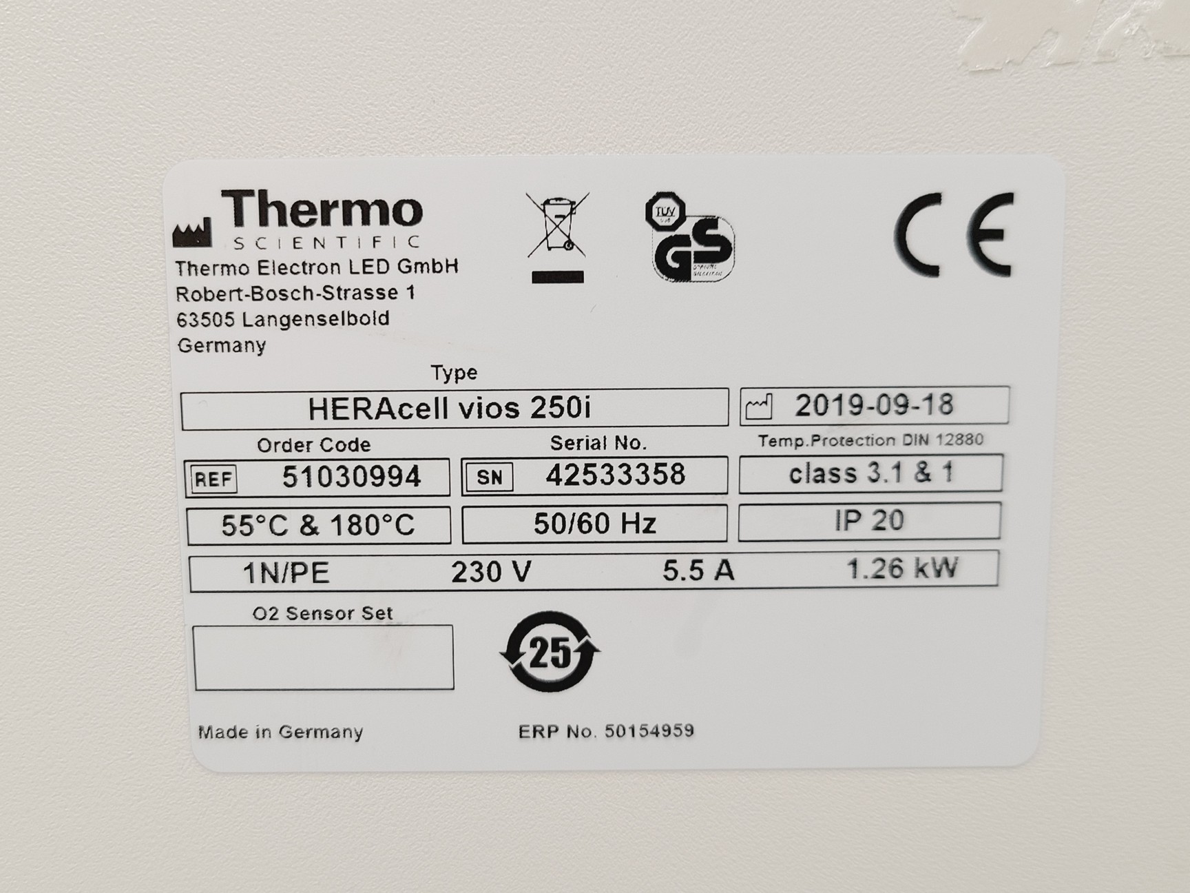 Image of Thermo Scientific HERAcell VIOS 250i