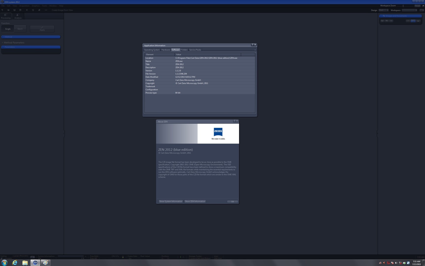 Image of Zeiss LSM Confocal System Fujitsu Control PC ZEN Software Lab