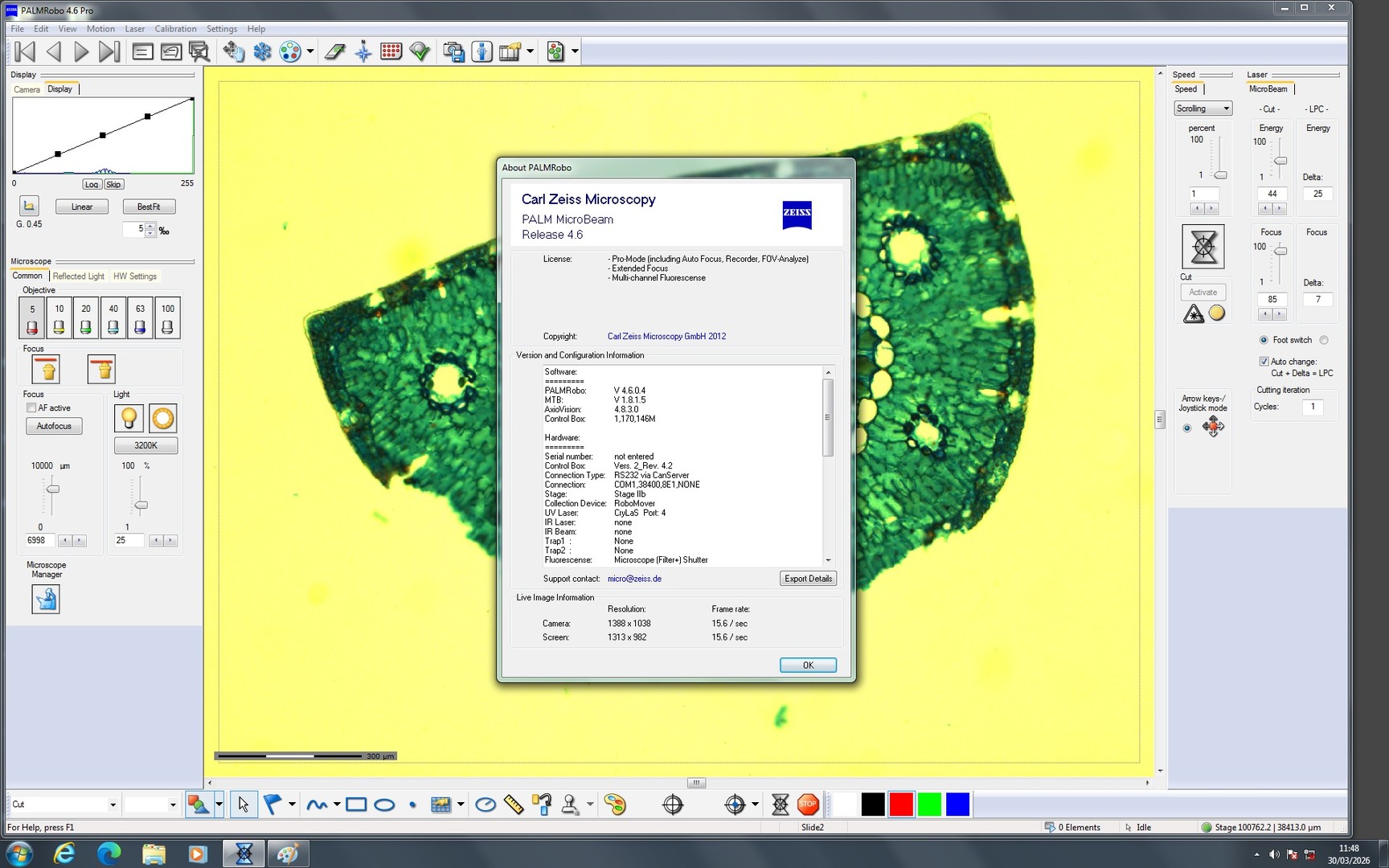 Image of Zeiss PALM MicroBeam System with PC & Software