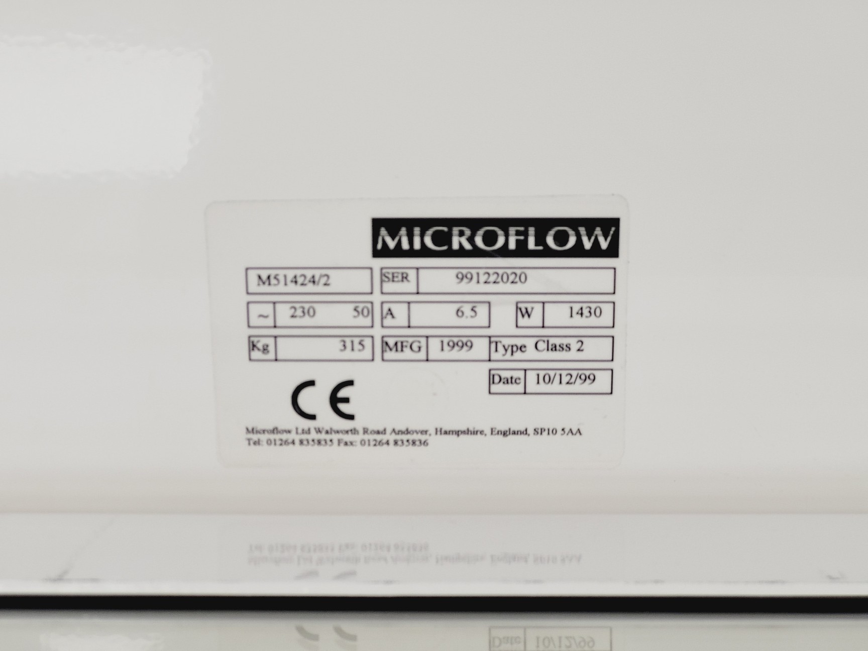 Image of Microflow Class 2 Biological Safety Cabinet Model M51424/2