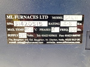 Thumbnail image of Gallenkamp Muffle Furnace Size 3 Model GALII