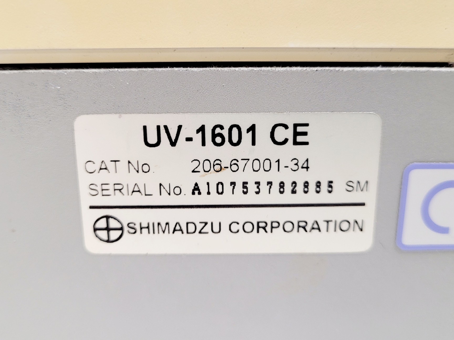 Image of Shimadzu UV-1601 UV-VIS Spectrophotometer
