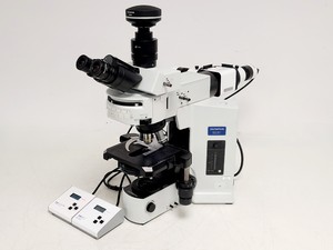 Image of Olympus BX51 Microscope w. 2x pE-100 CoolLED Heads and Combiner