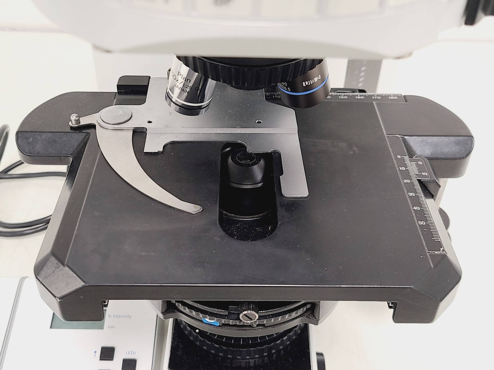 Image of Olympus BX51 Microscope w. 2x pE-100 CoolLED Heads and Combiner
