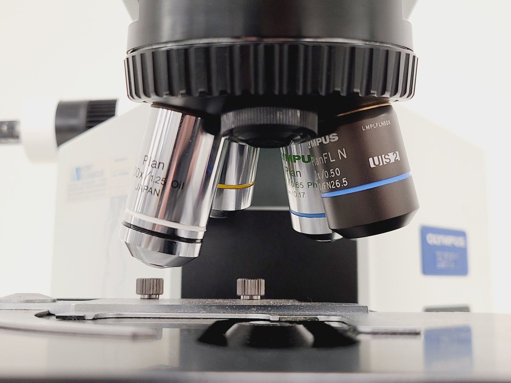 Image of Olympus BX51 Microscope w. 2x pE-100 CoolLED Heads and Combiner