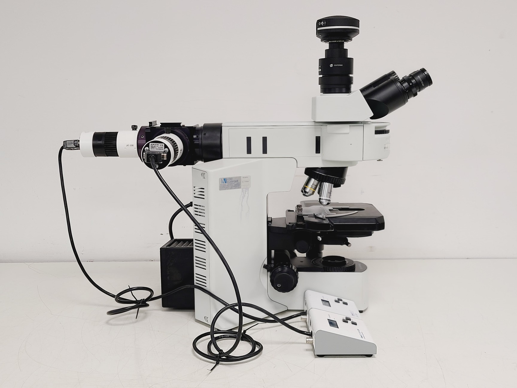 Image of Olympus BX51 Microscope w. 2x pE-100 CoolLED Heads and Combiner