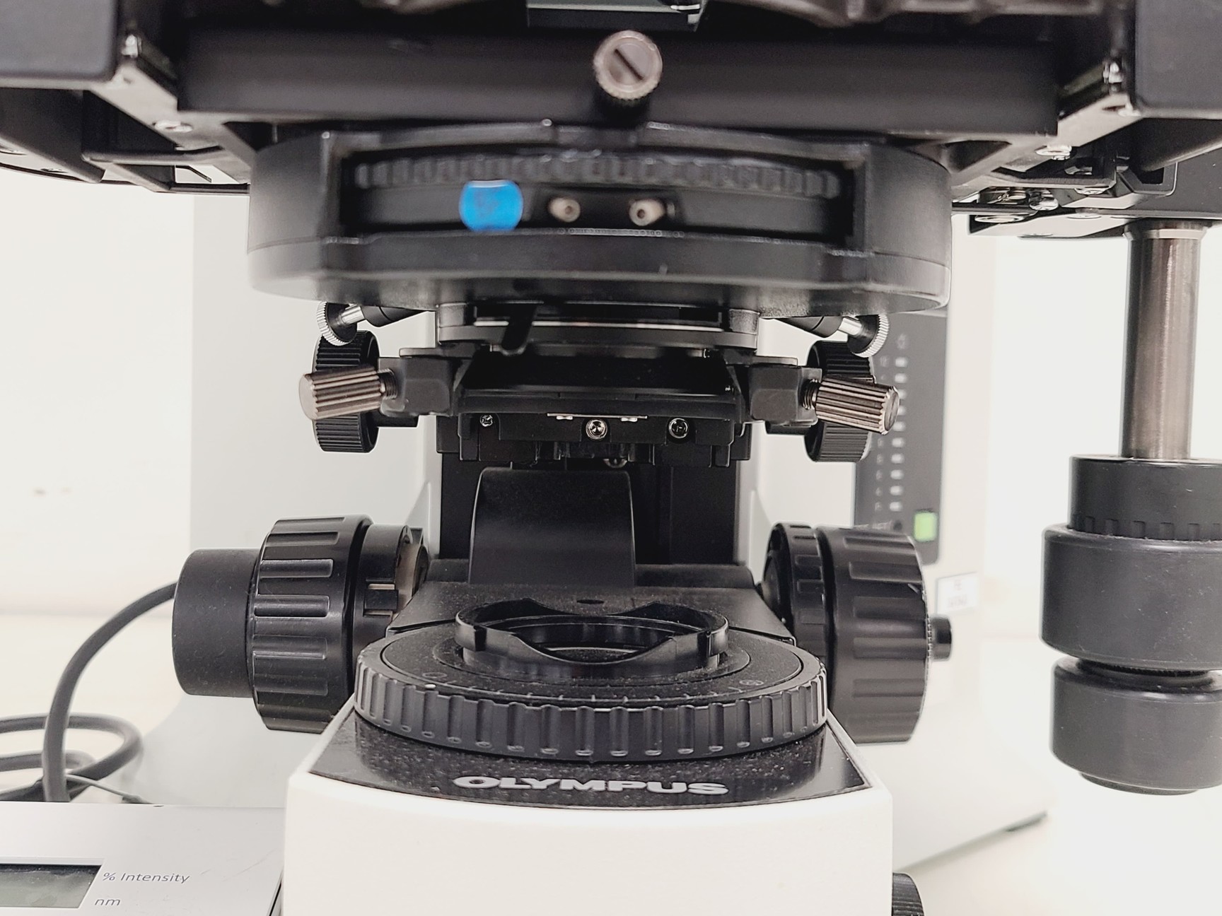 Image of Olympus BX51 Microscope w. 2x pE-100 CoolLED Heads and Combiner
