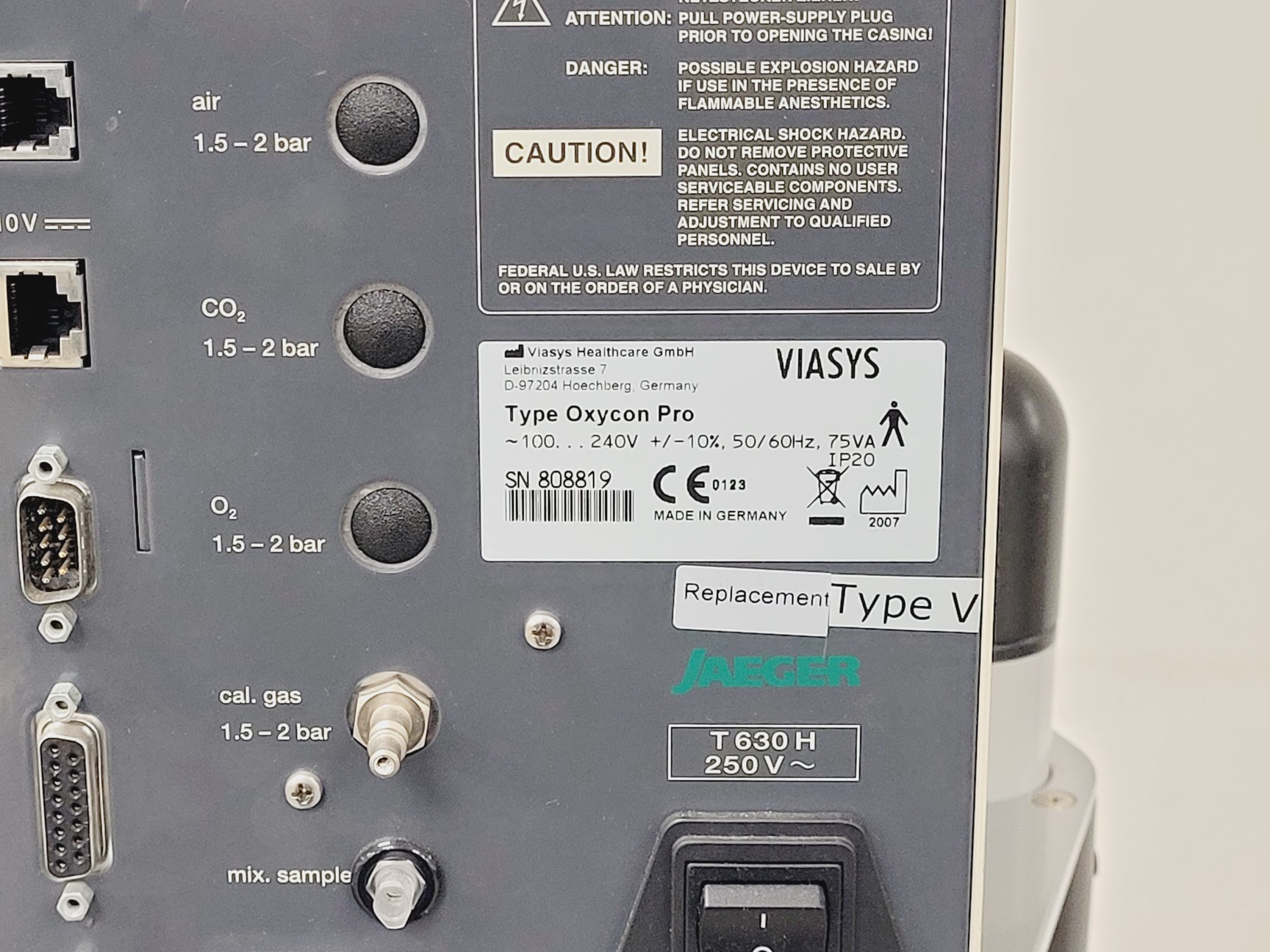 Image of Viasys Healthcare Jaeger Oxycon Pro with Monitor, Trolley & Accessories
