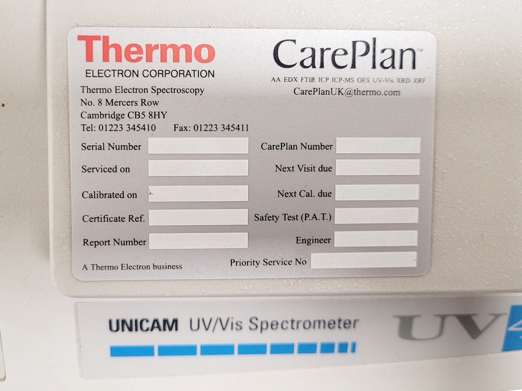 Image of Thermo Electron Corporation UNICAM UV/Vis Spectrometer UV4