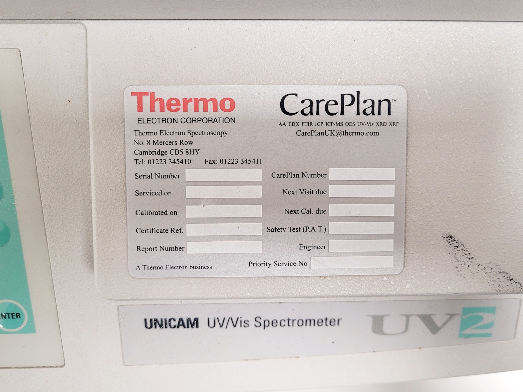 Image of Thermo Electron Corporation UNICAM UV2 UV/Vis Spectrometer Spares/Repair 