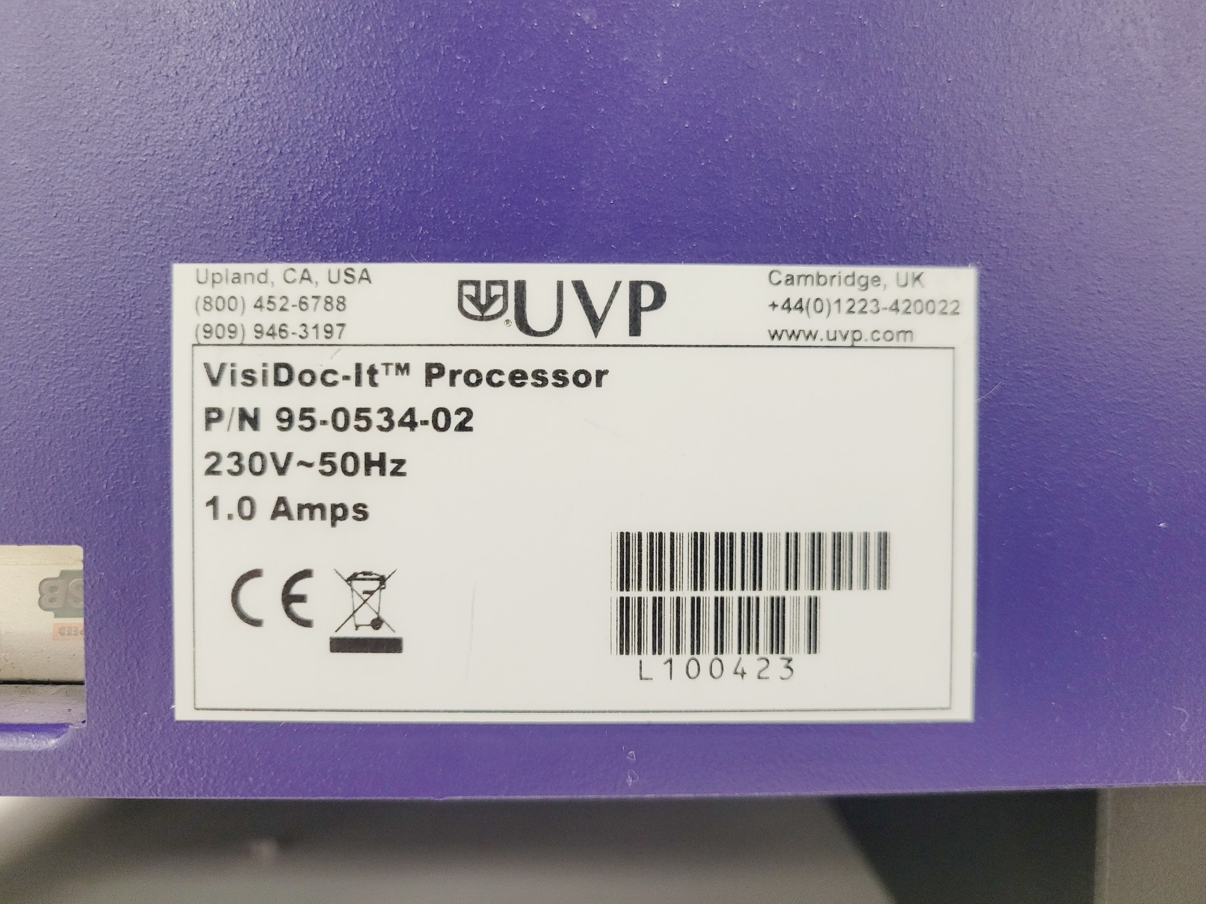 Image of UVP VisiDoc-IT Processor Gel Documentation System Lab