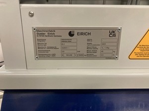 Thumbnail image of EIRICH EL1 High Shear Mixer – 1 L Laboratory Mixing System