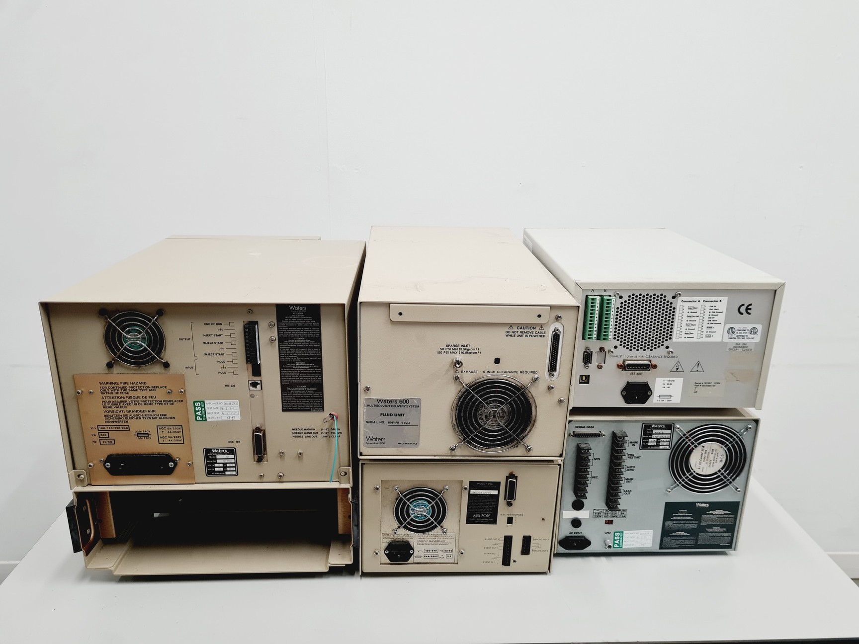 Image of Waters HPLC 600E System with 717 Autosampler, 996 PAD, 2487 DʎAD, M-470