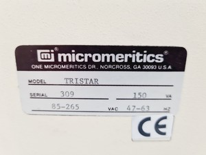 Thumbnail image of Micromeritics Tristar Surface Area Pore Size Analyser Lab