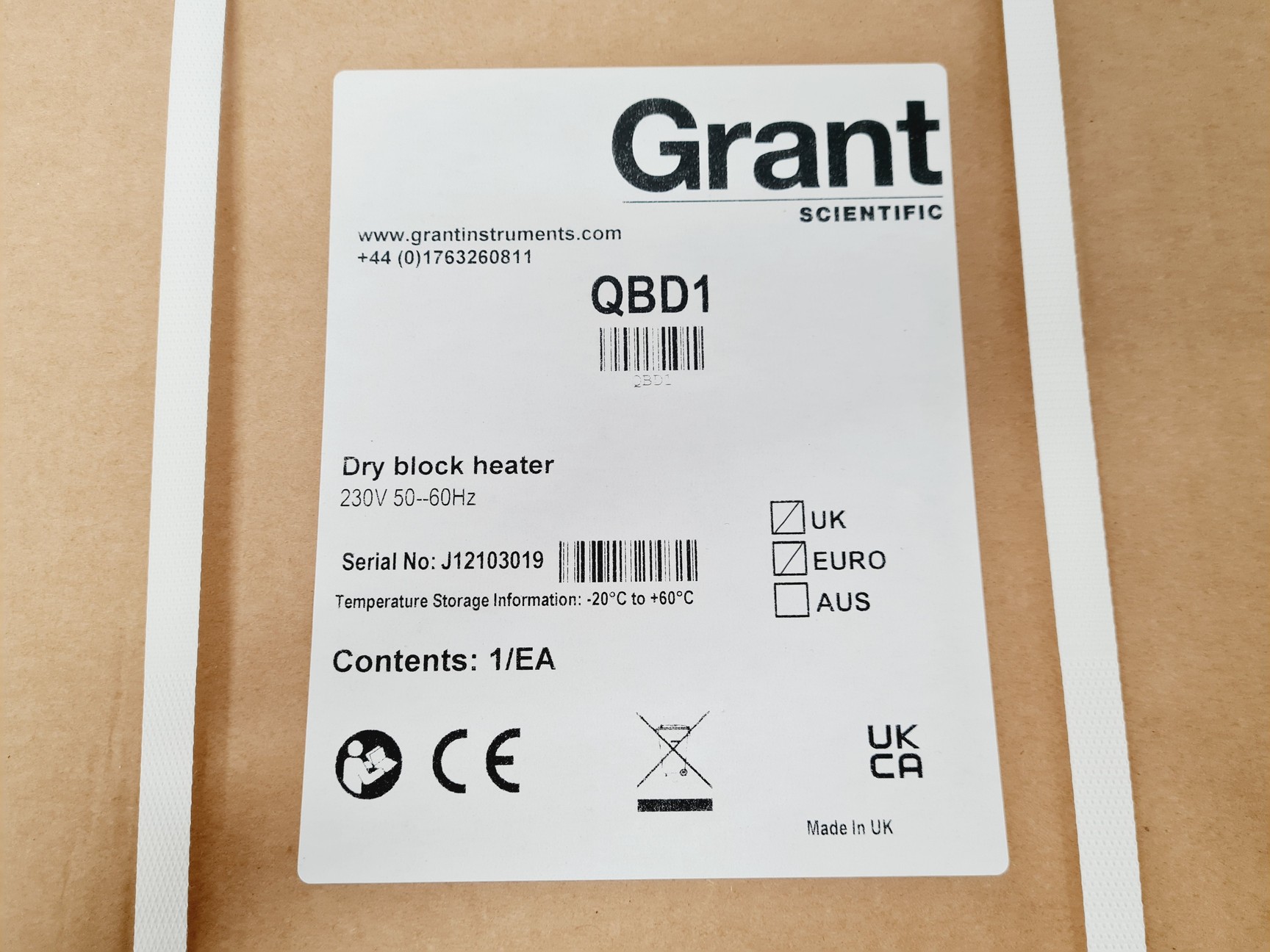 Image of Grant QBD1 Dry Block Heater with QBE1 Dry Block Lab