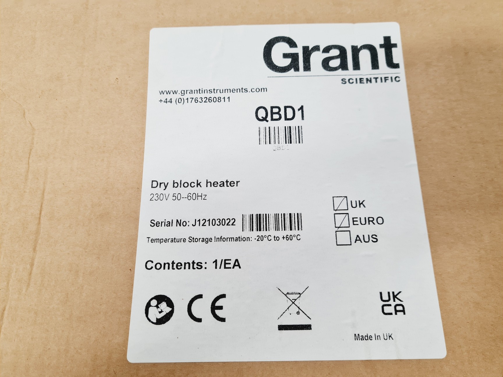 Image of Grant QBD1 Dry Block Heater with 2 x QBE1 Dry Block New Lab