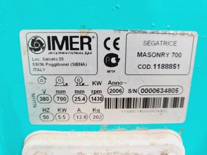 Thumbnail image of IMER Masonry 700 Masonry Saw