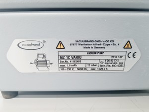 Thumbnail image of Vacuubrand MZ 1C Vario Vacuum Pump with CVC 3000 Lab