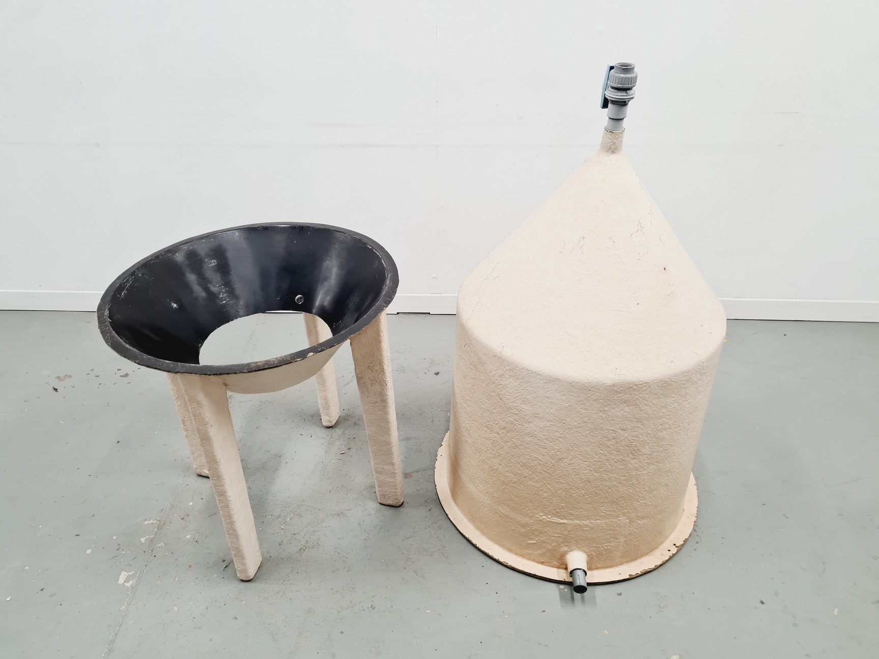 Image of Conical Shaped Large Fibreglass Tank on Legs 280L