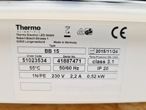 Thumbnail image of Thermo Scientific BB 15 CO2 Incubator