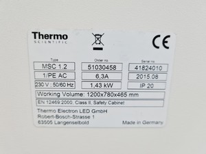 Thumbnail image of Thermo Scientific MSC 1.2 MSC-Advantage Class 2 Biological Safety Cabinet