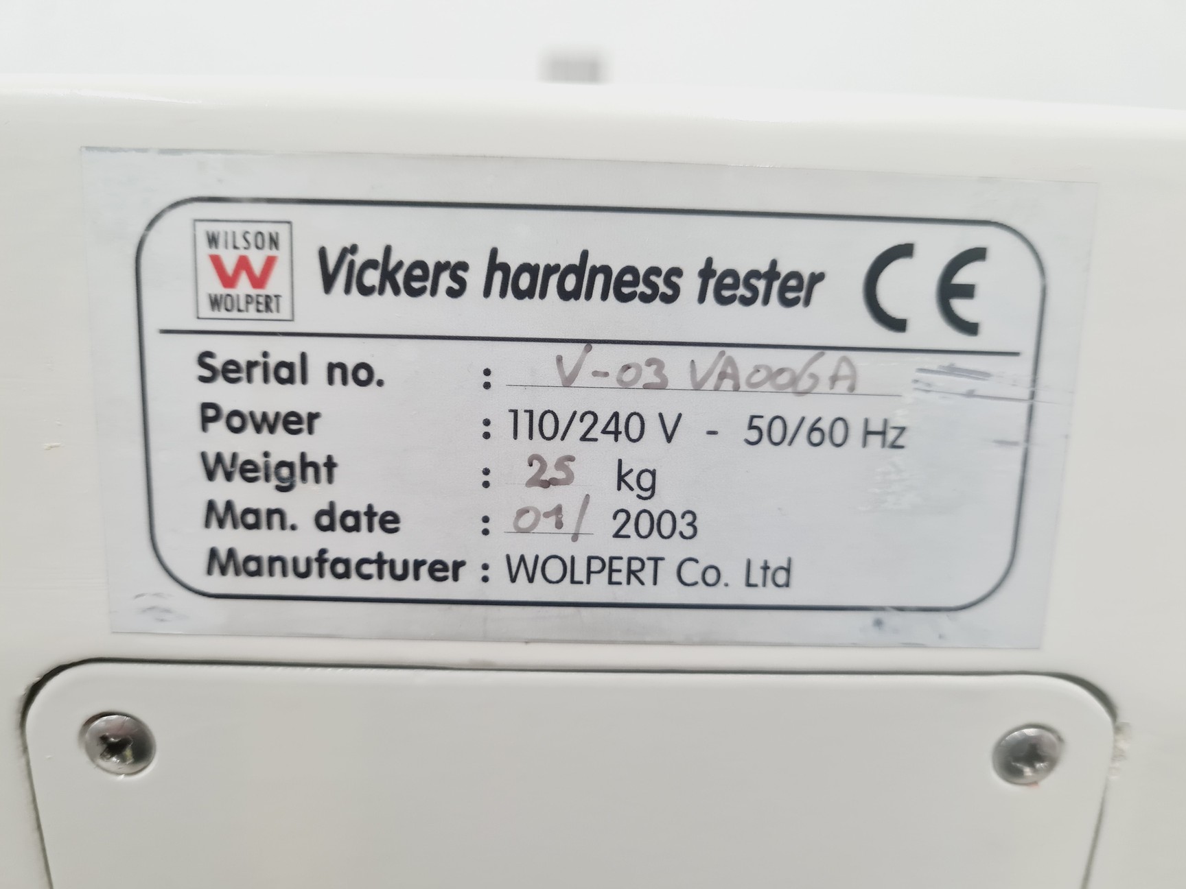 Image of Wilson Vickers Hardness Tester 401MVA