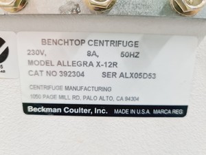 Thumbnail image of Beckman Coulter Allegra X-12R Centrifuge