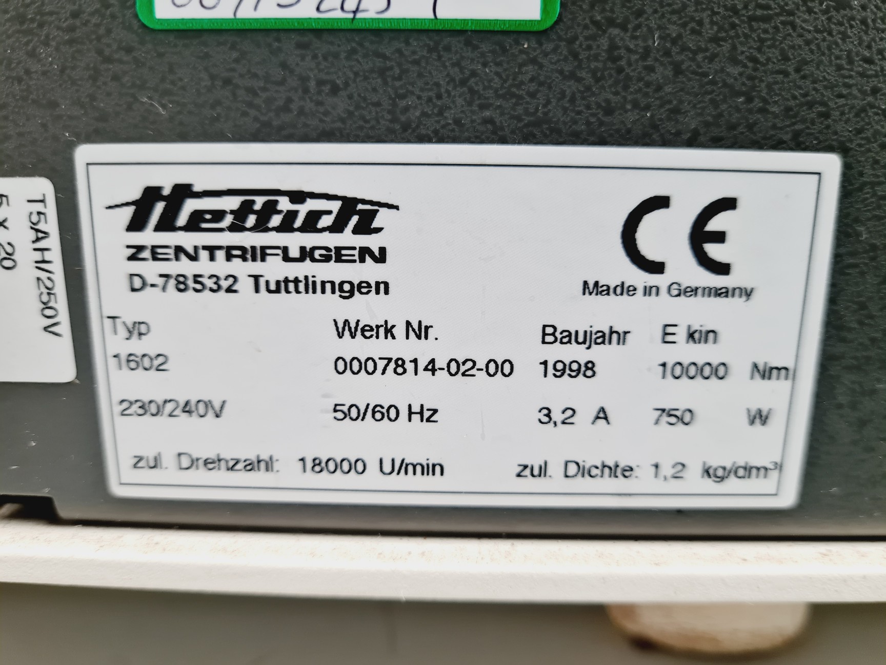 Image of Hettich Universal 16 Centrifuge