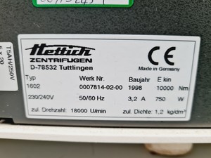 Thumbnail image of Hettich Universal 16 Centrifuge