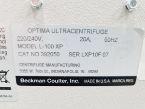 Thumbnail image of Beckman Coulter Optima L-100 XP Ultracentrifuge 