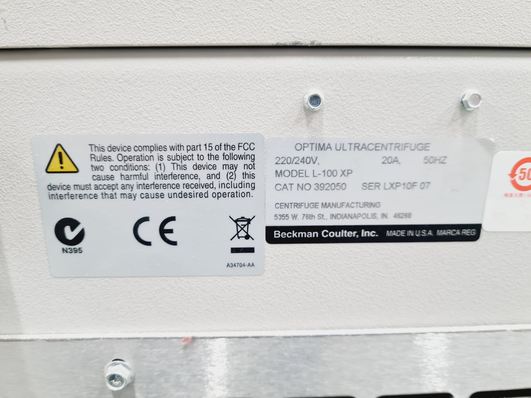 Image of Beckman Coulter Optima L-100 XP Ultracentrifuge 