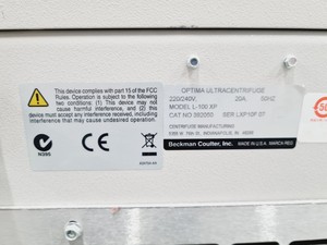 Thumbnail image of Beckman Coulter Optima L-100 XP Ultracentrifuge 
