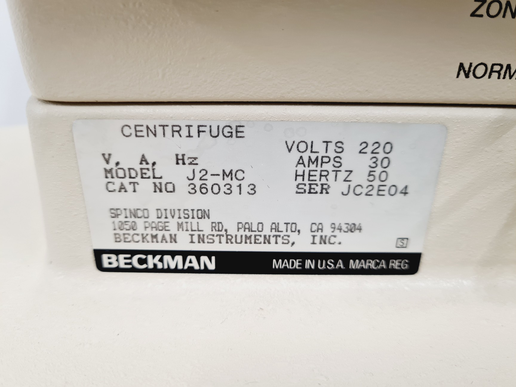 Image of Beckman J2-MC Centrifuge