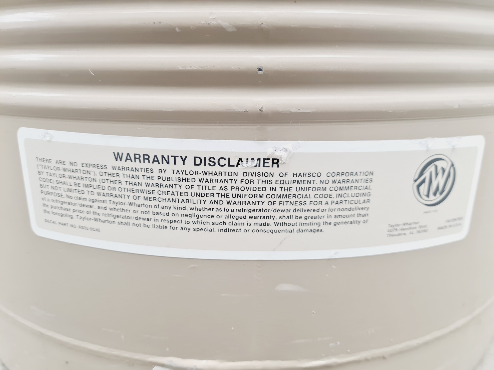 Image of Taylor Wharton 35L 750 RS Series Cell Storage Tank Dewar