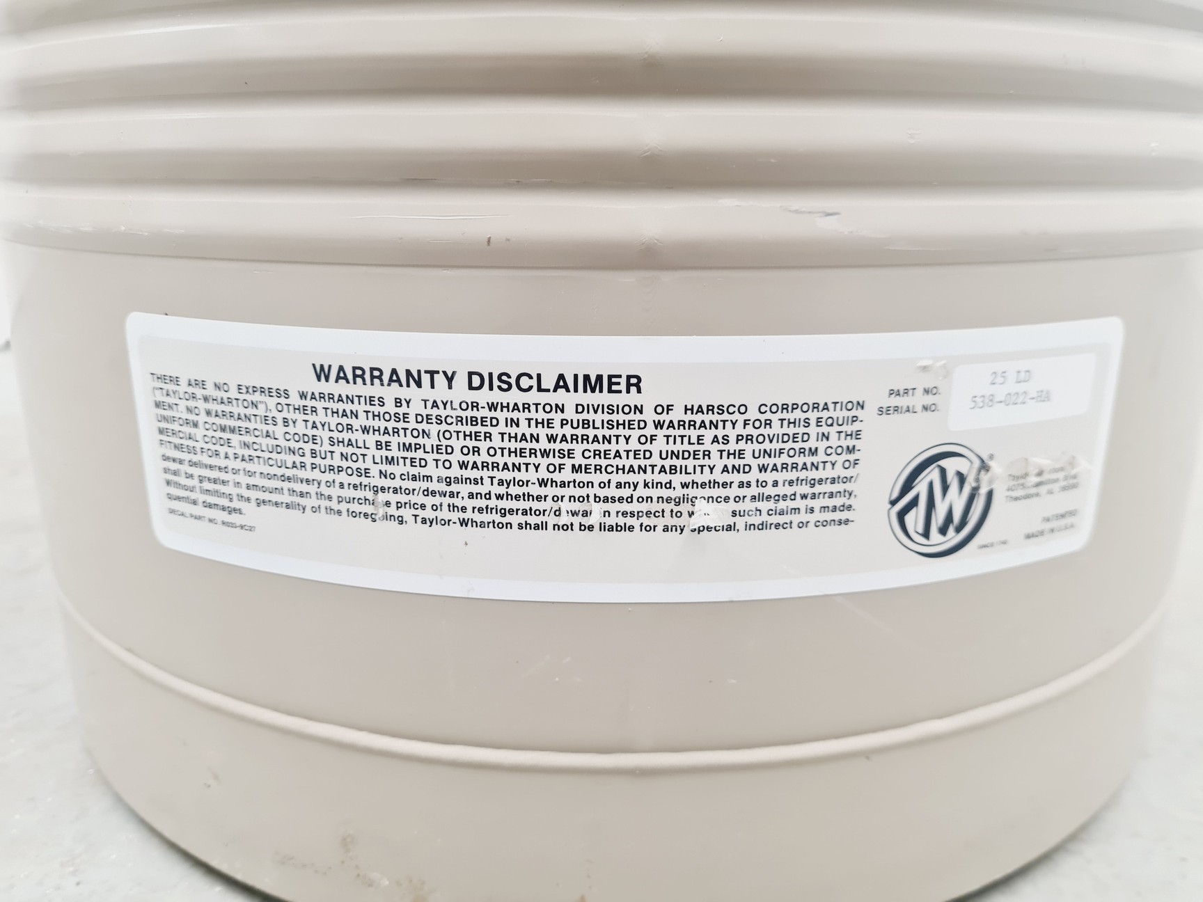 Image of Taylor Wharton 25LD Liquid Nitrogen Dewar