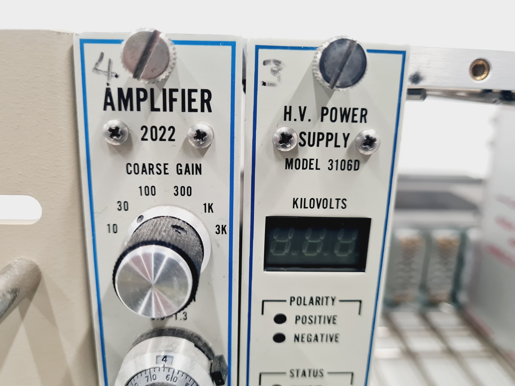 Image of Ortec 4001A Bin Canberra Amplifier 2022, 2 x H.V. Power Supply & Tennelec TC950