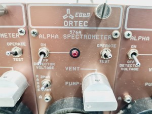 Thumbnail image of Ortec 4001A Bin with 2 x Ortec 576 & 4 x Ortec 576A Alpha Spectrometer