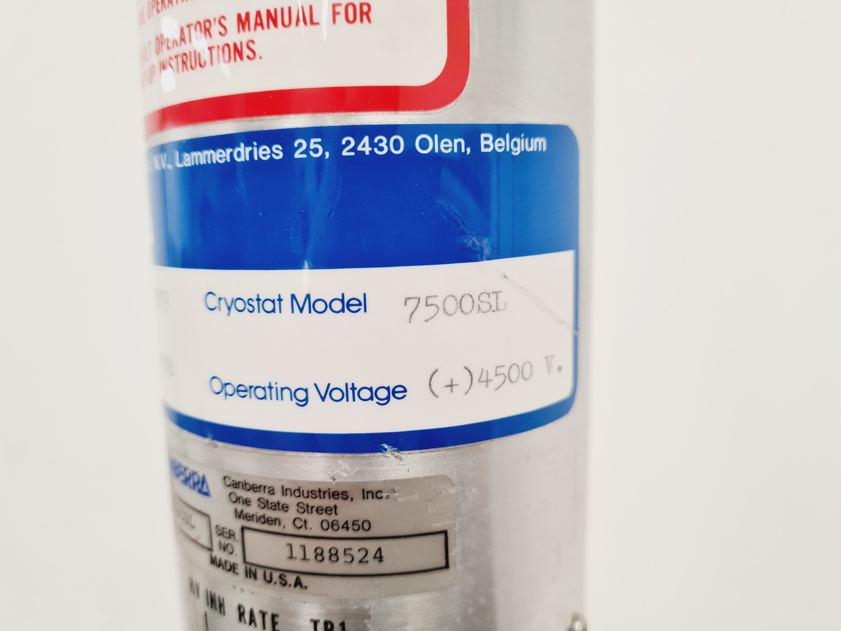 Image of Canberra Dewar with Canberra GC3019 Detector