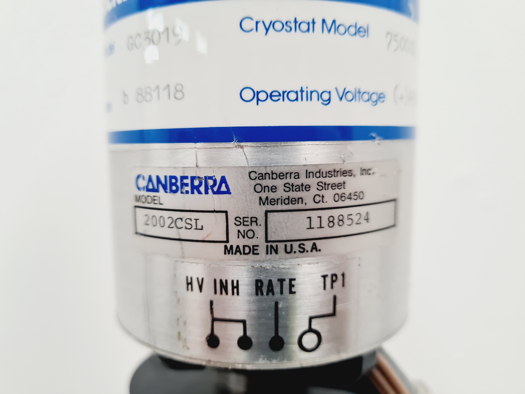 Image of Canberra Dewar with Canberra GC3019 Detector