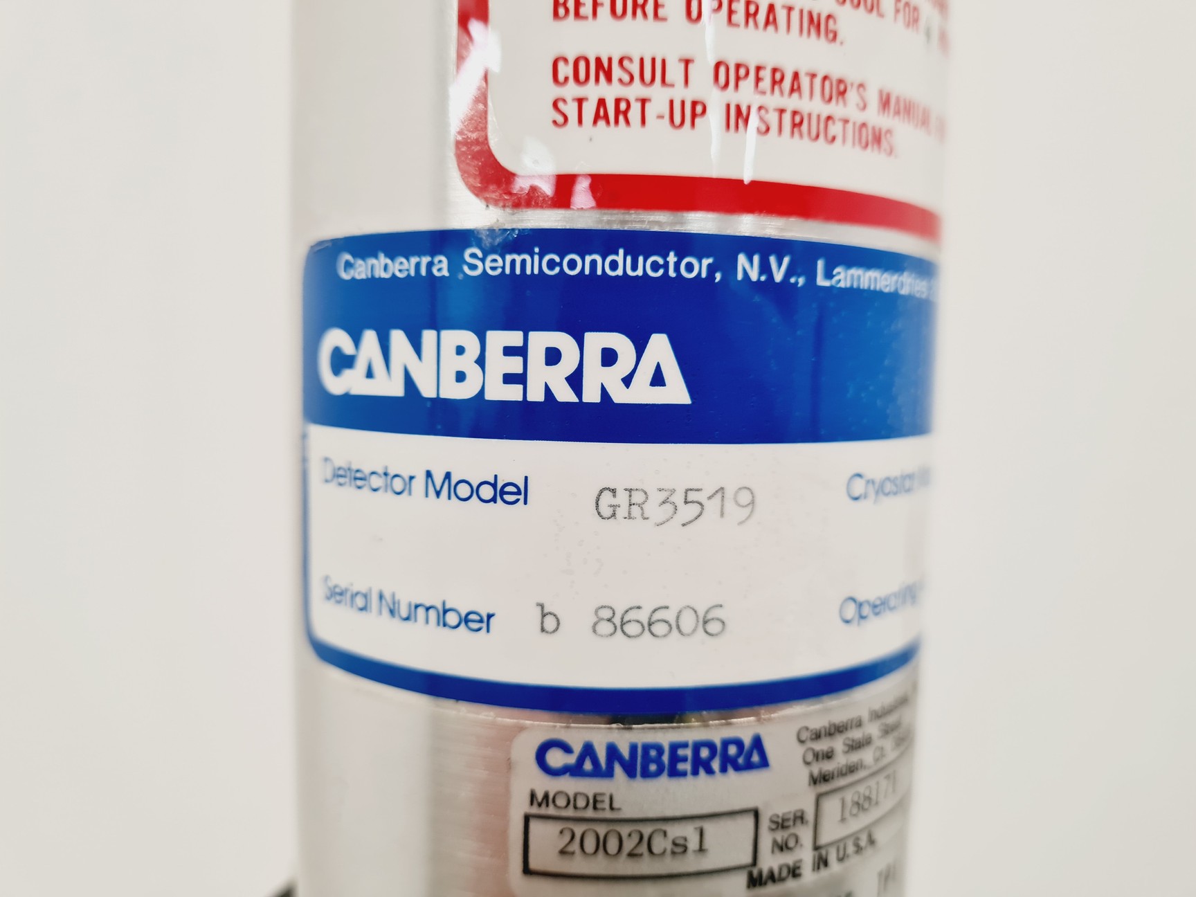 Image of Canberra Dewar AL-30 with Canberra GR3519 Detector