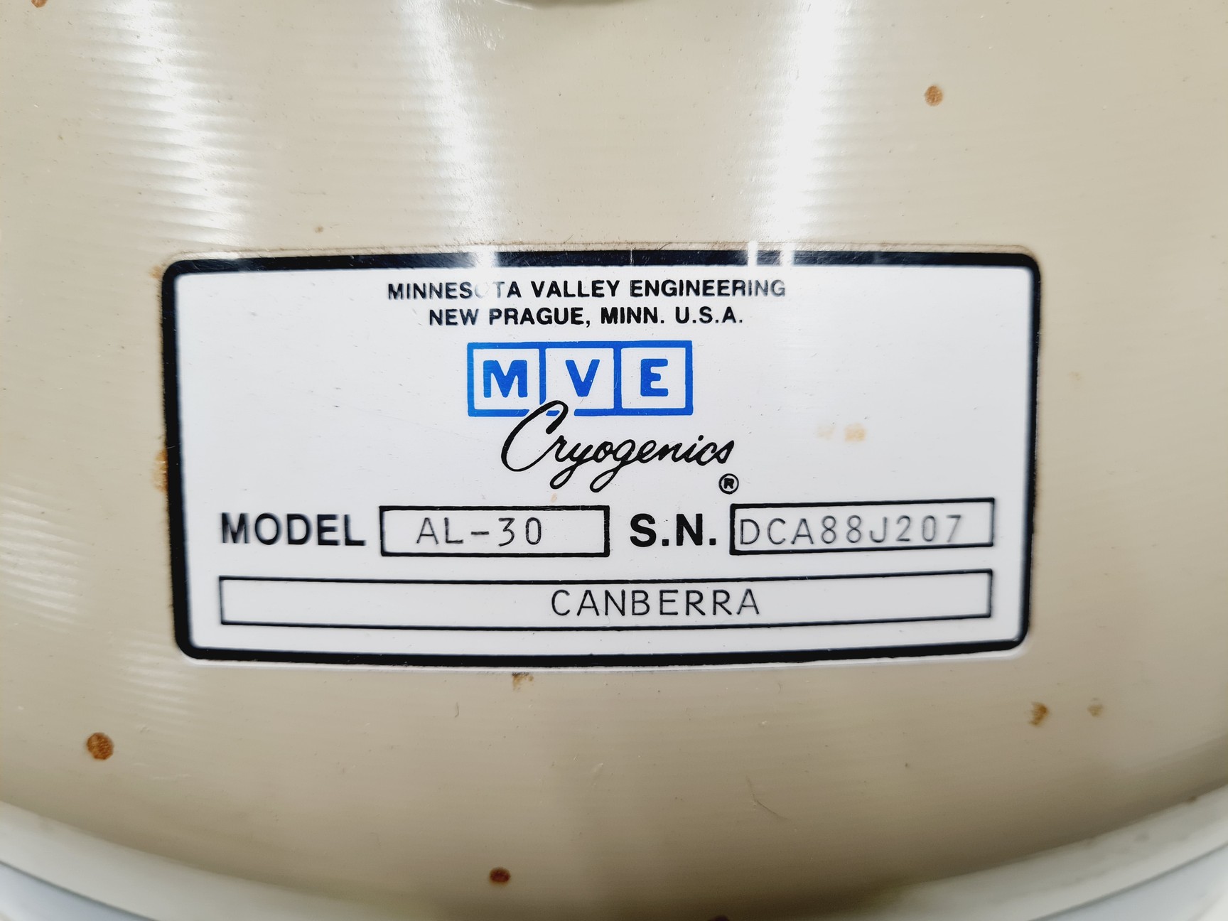 Image of Canberra Dewar AL-30 with Canberra GR2520 Detector