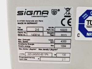 Thumbnail image of SciQuip Sigma 2-6 Benchtop Centrifuge