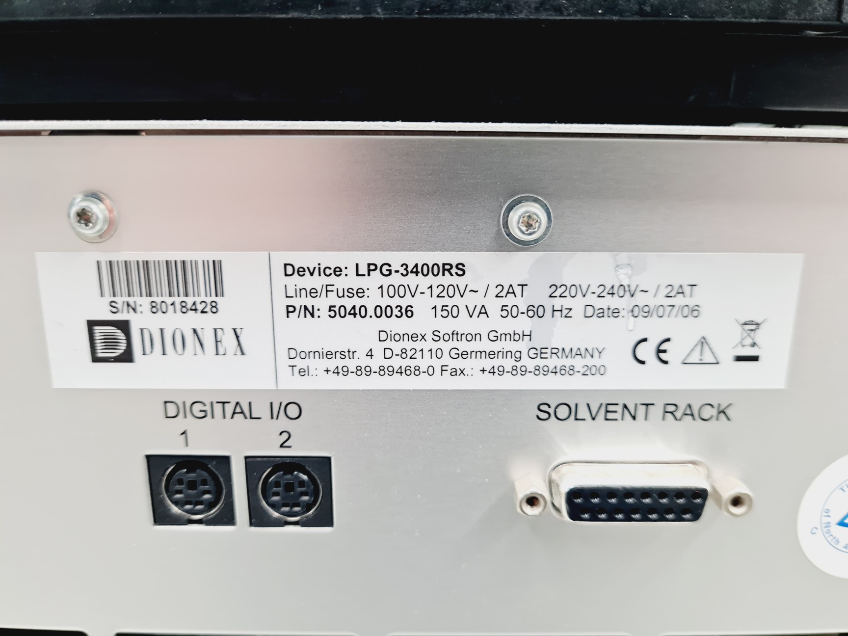 Image of Dionex Ultimate 3000 HPLC With RS Autosampler, TCC, DAD, WPS, LPG, SR-3000