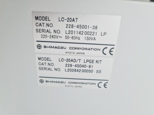 Thumbnail image of Shimadzu HPLC System with SIL-20A,CTO-20AC, SPD-M20A, LC-20AT, DGU-25A5, FRC-10A
