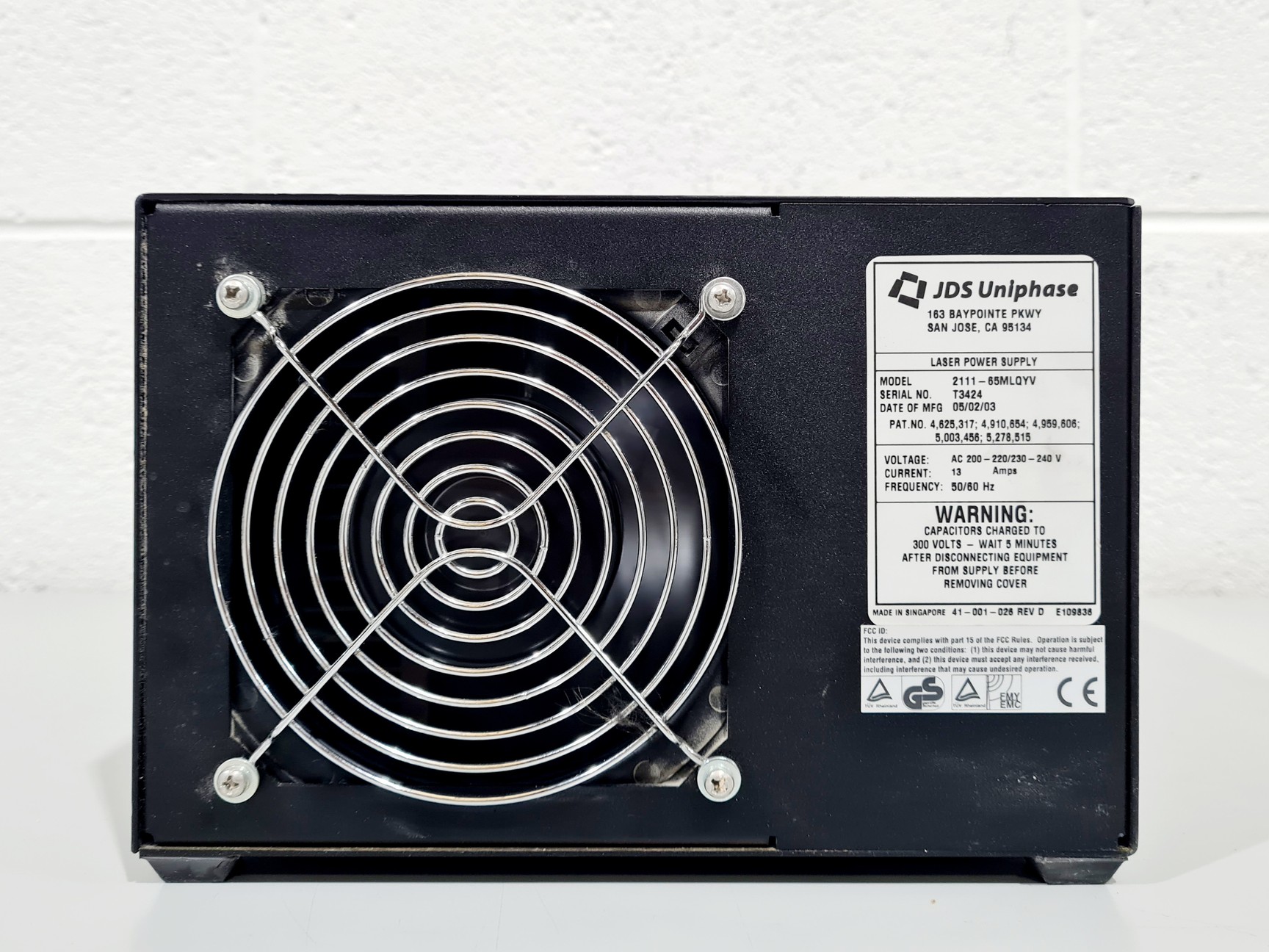 Image of JDS Uniphase Air Cooled Argon-Ion Laser Head Model: 2211-65MLQNF with PSU