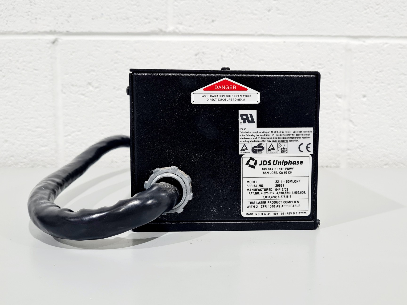 Image of JDS Uniphase Air Cooled Argon-Ion Laser Head Model: 2211-65MLQNF with PSU